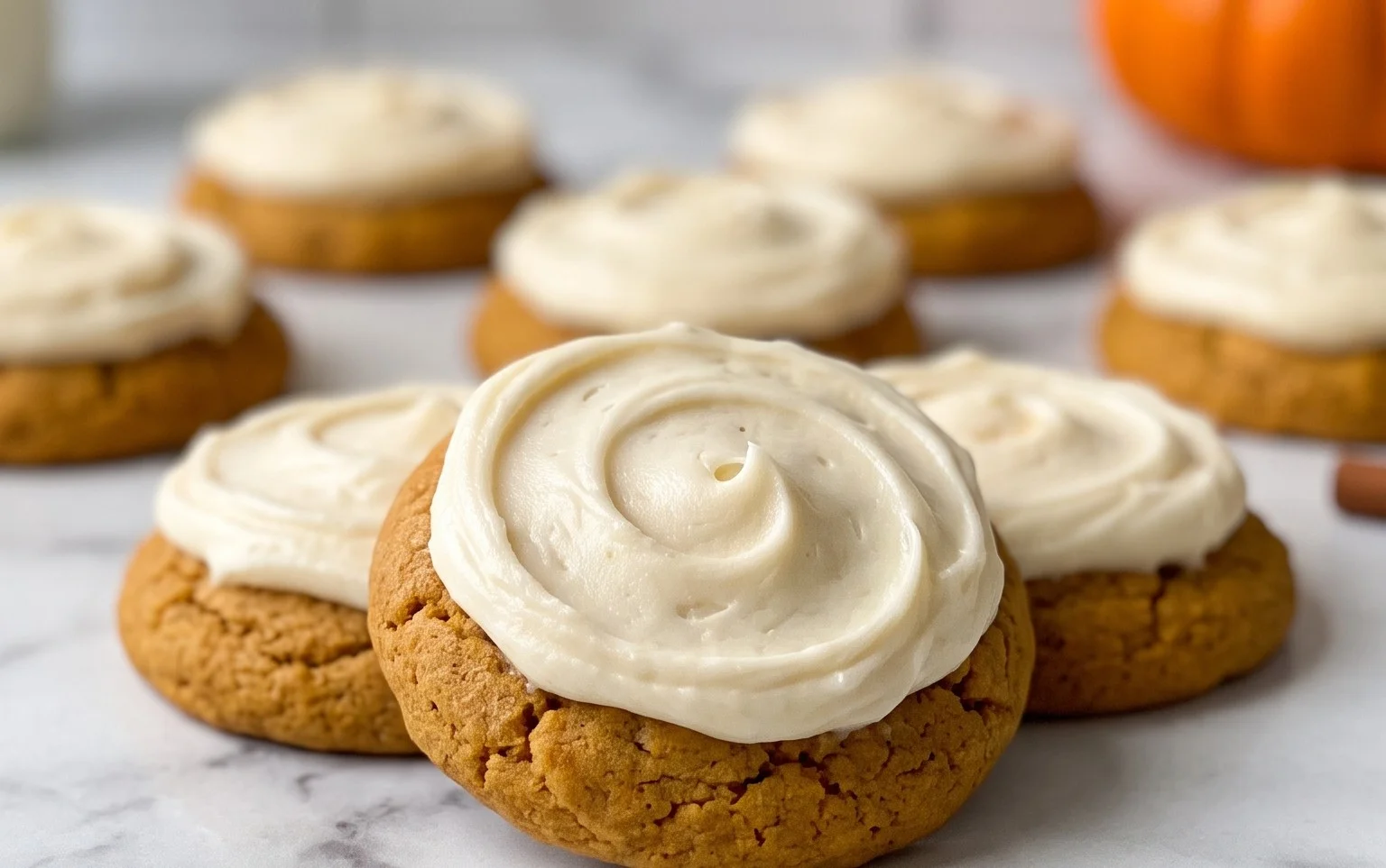 Moist Pumpkin Cookies with Cream Cheese Frosting
